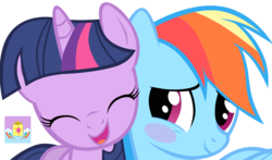 Size: 1999x1179 | Tagged: safe, artist:yourfavoritesenpai, rainbow dash, twilight sparkle, g4, blushing, fall for you, female, lesbian, ship:twidash, shipping, simple background, transparent background, vector