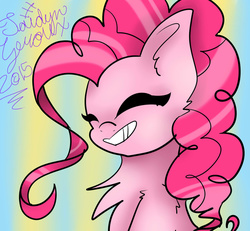 Size: 1024x948 | Tagged: safe, artist:jaidyn-fangtrap, pinkie pie, g4, eyes closed, female, solo