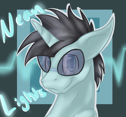 Size: 1217x1130 | Tagged: safe, artist:amandaam, neon lights, rising star, pony, unicorn, g4, glasses, male, solo, stallion, sunglasses