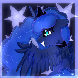 Size: 1024x1024 | Tagged: safe, artist:eternal-nocturn, princess luna, g4, female, grin, solo