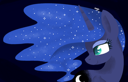 Size: 1692x1096 | Tagged: safe, artist:huirou, princess luna, g4, female, simple background, solo