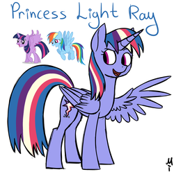 Size: 1057x1047 | Tagged: safe, artist:milchik, rainbow dash, twilight sparkle, alicorn, pony, g4, female, fusion, mare, twilight sparkle (alicorn)
