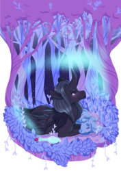 Size: 1024x1448 | Tagged: safe, artist:lana-jay, oc, oc only, flower, magic, potion, stars, tree, vial