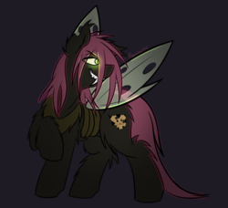 Size: 1500x1370 | Tagged: safe, artist:fluxwise, oc, oc only, oc:katty scratch, changeling, changelingified, chest fluff, female, fluffy, solo, species swap