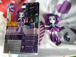 Size: 2592x1944 | Tagged: safe, pinkie pie, rarity, pony, equestria girls, g4, blanket, box, clothes, doll, equestria girls minis, irl, photo, skirt, toy