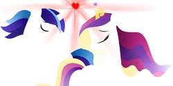 Size: 2000x1000 | Tagged: safe, artist:becauseimpink, princess cadance, shining armor, g4, female, male, minimalist, ship:shiningcadance, shipping, straight