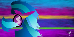 Size: 2000x1000 | Tagged: safe, artist:becauseimpink, dj pon-3, vinyl scratch, g4, female, minimalist, solo