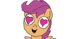 Size: 900x480 | Tagged: safe, artist:darth1234567890, scootaloo, g4, female, heart eyes, open mouth, simple background, solo, transparent background, want it need it, wingding eyes