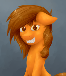 Size: 1456x1687 | Tagged: safe, artist:marsminer, oc, oc only, oc:venus spring, braces, looking at you, portrait, smiling, solo, venus spring actually having a pretty good time