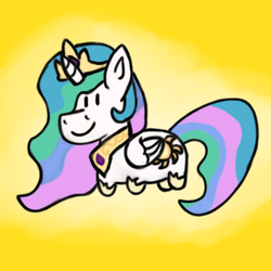 Size: 1024x1024 | Tagged: safe, artist:heartpallete, princess celestia, pony, g4, cute, female, smolpone, solo