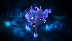 Size: 2560x1440 | Tagged: safe, artist:fillynix-artz, artist:pinkiemina, princess luna, alicorn, pony, g4, female, mare, solo, stars, vector, wallpaper