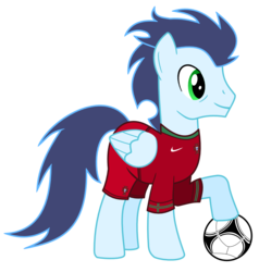 Size: 950x1000 | Tagged: safe, artist:isegrim87, soarin', pony, g4, clothes, football, jersey, male, portugal, simple background, solo, transparent background, vector