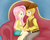 Size: 1874x1500 | Tagged: safe, artist:do-it-yourself, braeburn, fluttershy, human, g4, anime, clothes, female, humanized, male, ship:braeshy, shipping, straight, sweater, sweatershy