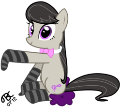 Size: 9059x8000 | Tagged: safe, artist:tbcroco, octavia melody, earth pony, pony, g4, absurd resolution, clothes, female, mare, simple background, sitting, socks, socktavia, solo, striped socks, transparent background