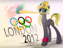 Size: 1241x952 | Tagged: safe, artist:topsy-n, oc, oc only, england, london, london 2012, olympic games, olympic rings, olympic torch, olympics, solo, united kingdom