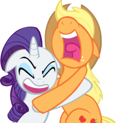 Size: 1000x1011 | Tagged: safe, artist:takua770, applejack, rarity, g4, look before you sleep, nose in the air, scared, simple background, transparent background, vector, yelling