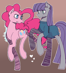 Size: 1000x1100 | Tagged: safe, artist:unlocked-shenanigans, maud pie, pinkie pie, g4, sisters