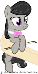 Size: 3417x6667 | Tagged: safe, artist:justisanimation, octavia melody, human, pony, g4, cute, female, hand, holding a pony, justis holds a pony, offscreen character, simple background, solo, tavibetes, transparent background, vector