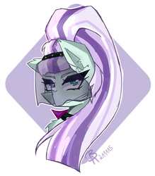 Size: 935x1067 | Tagged: safe, artist:praxinas, coloratura, g4, countess coloratura, ear fluff, female, mare, portrait, signature, simple background, solo, white background