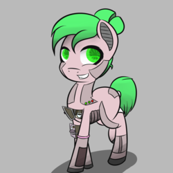 Size: 2000x2000 | Tagged: safe, artist:notten1, oc, oc only, oc:sari, pony, robot, robot pony, high res, simple background, solo