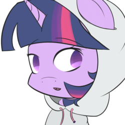 Size: 2000x2000 | Tagged: safe, artist:notten1, twilight sparkle, g4, clothes, cute, female, high res, hoodie, simple background, solo, transparent background