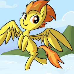 Size: 720x720 | Tagged: safe, artist:tjpones, spitfire, g4, cute, cutefire, female, smiling, solo, spread wings