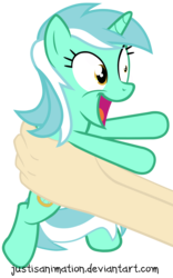 Size: 3847x6167 | Tagged: safe, artist:justisanimation, lyra heartstrings, human, pony, g4, cute, female, hand, happy, holding a pony, human fetish, humie, justis holds a pony, lyra doing lyra things, lyra's humans, lyrabetes, offscreen character, rational exuberance, simple background, solo, that pony sure does love humans, transparent background, vector