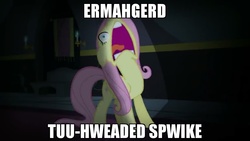 Size: 1080x608 | Tagged: safe, fluttershy, g4, scare master, ermahgerd, flutterscream, meme, omg