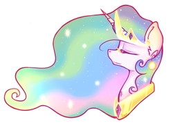 Size: 2100x1500 | Tagged: safe, artist:amberony, princess celestia, g4, eyes closed, female, portrait, solo