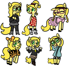 Size: 640x600 | Tagged: safe, artist:ficficponyfic, oc, oc only, oc:golden brisk, crossdressing, fashion, modeling