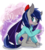 Size: 2000x2200 | Tagged: safe, artist:silbersternenlicht, oc, oc only, oc:blue horizon, bat pony, pony, bow, clothes, fangs, female, hair bow, high res, mare, sitting, solo, sweater