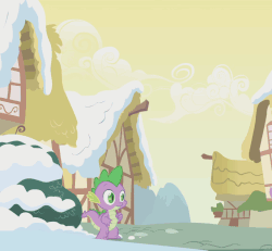 Size: 564x521 | Tagged: safe, screencap, spike, twilight sparkle, g4, winter wrap up, animated, cute, jumping, loop, open mouth, smiling