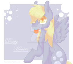 Size: 1024x892 | Tagged: safe, artist:rainbowpaint123, derpy hooves, pegasus, pony, g4, female, mare, solo, tongue out, watermark