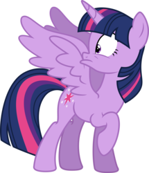 Size: 8608x10000 | Tagged: safe, artist:kysss90, twilight sparkle, alicorn, pony, g4, .svg available, absurd resolution, faic, female, looking back, mare, raised leg, simple background, solo, spread wings, transparent background, twilight sparkle (alicorn), vector