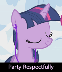 Size: 500x576 | Tagged: safe, artist:tjpones edits, edit, edited screencap, screencap, pinkie pie, twilight sparkle, pony, unicorn, g4, adventure in the comments, animated, cute, earbuds, eyes closed, female, party hard, party soft, smiling, twiabetes, unicorn twilight