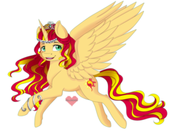 Size: 2644x2072 | Tagged: safe, artist:pillonchou, sunset shimmer, alicorn, pony, g4, alicornified, female, high res, race swap, shimmercorn, simple background, solo, transparent background