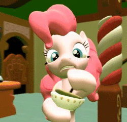 Size: 386x372 | Tagged: safe, artist:edplus, pinkie pie, g4, 3d, animated, baking, cake, female, food, source filmmaker