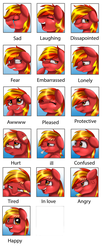 Size: 2349x5777 | Tagged: safe, artist:pridark, oc, oc only, pony, angry, backwards thermometer, bust, cute, expressions, sad, solo, thermometer