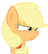 Size: 409x458 | Tagged: safe, artist:ihakunamatata, applejack, g4, applejack is not amused, female, frown, glare, hatless, missing accessory, serious face, solo, squint, squintjack, unamused