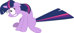 Size: 6000x2689 | Tagged: safe, artist:eagle1division, twilight sparkle, pony, unicorn, g4, female, floppy ears, gritted teeth, mare, shrunken pupils, simple background, sitting, solo, transparent background, unicorn twilight, vector, wide eyes