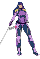 Size: 858x1271 | Tagged: safe, artist:eve-ashgrove, twilight sparkle, cyborg, human, g4, clothes, cosplay, costume, crossover, female, humanized, metal gear, metal gear rising, raiden, solo, sword, twaiden, weapon