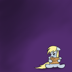 Size: 2000x2000 | Tagged: safe, artist:mr-1, derpy hooves, pegasus, pony, g4, derpygate, female, high res, mare, sad, sign, solo