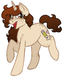 Size: 292x357 | Tagged: safe, artist:justalittleshadow, oc, oc only, oc:obabscribbler, freckles, solo
