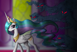 Size: 1200x800 | Tagged: safe, artist:leffenkitty, princess celestia, nightmare forces, g4, female, solo