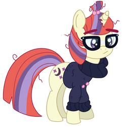 Size: 1070x1099 | Tagged: safe, artist:pastelhorses, moondancer, g4, clothes, eyebrows, female, glasses, solo, sweater