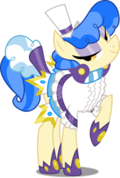 Size: 3379x5000 | Tagged: safe, artist:dashiesparkle, sapphire shores, earth pony, pony, g4, absurd resolution, clothes, female, hat, lidded eyes, mare, raised hoof, simple background, solo, transparent background, vector