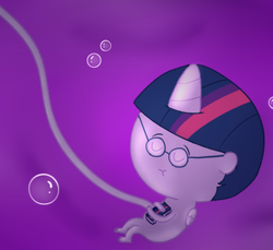 Size: 361x330 | Tagged: safe, artist:techreel, twilight sparkle, oc, oc:brilliant light, alicorn, pony, g4, alicorn oc, baby, book, fetus, glasses, magic miracle, not salmon, that pony sure does love books, wat, what has magic done, what has science done
