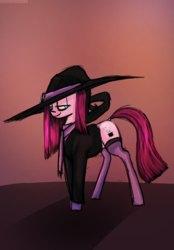 Size: 3200x4600 | Tagged: safe, artist:tenenbris, pinkie pie, g4, alternate cutie mark, clothes, female, pinkamena diane pie, scarf, socks, solo, witch