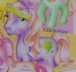 Size: 157x150 | Tagged: safe, photographer:satu, clover (g1), earth pony, pony, g1, official, blushing, female, german