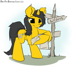 Size: 1280x1189 | Tagged: safe, artist:bbsartboutique, oc, oc only, pony, unicorn, map, searching, sign, solo, unreadable text